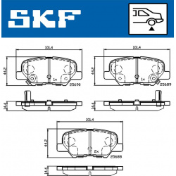 stabdžių trinkelių rinkinys, diskinis stabdys
                                SKF                                         