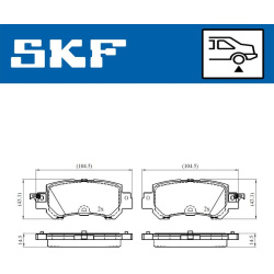 stabdžių trinkelių rinkinys, diskinis stabdys
                                SKF                                VKBP90418