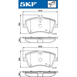stabdžių trinkelių rinkinys, diskinis stabdys
                                SKF                                VKBP80081