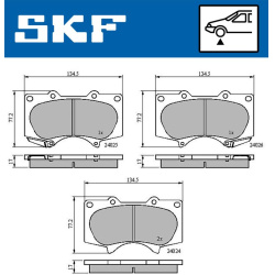 stabdžių trinkelių rinkinys, diskinis stabdys
                                SKF                                         