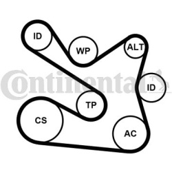 V formos rumbuotas diržas, komplektas
                                CONTITECH                                             