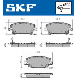 stabdžių trinkelių rinkinys, diskinis stabdys
                                SKF                                         