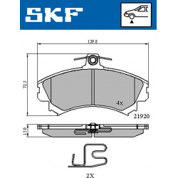 stabdžių trinkelių rinkinys, diskinis stabdys
                                SKF                                VKBP80575