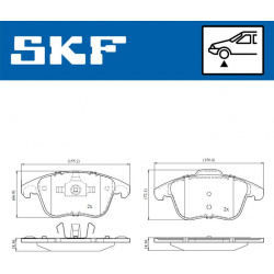 stabdžių trinkelių rinkinys, diskinis stabdys
                                SKF                                VKBP80168