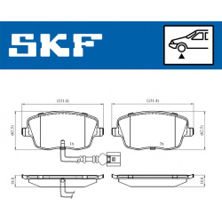 stabdžių trinkelių rinkinys, diskinis stabdys
                                SKF                                         