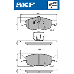 Stabdžių trinkelių rinkinys, diskinis stabdys
                                SKF                                         