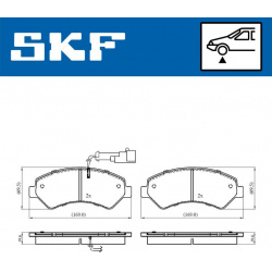 stabdžių trinkelių rinkinys, diskinis stabdys
                                SKF                                VKBP80393