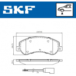 stabdžių trinkelių rinkinys, diskinis stabdys
                                SKF                                         