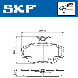 stabdžių trinkelių rinkinys, diskinis stabdys
                                SKF                                         