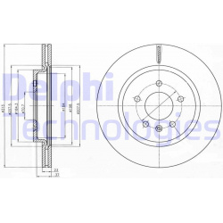 stabdžių diskas (1vnt)
                                DELPHI                                BG4388C, Nenurodytas gamintoja