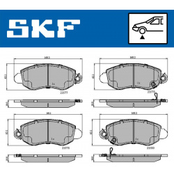 stabdžių trinkelių rinkinys, diskinis stabdys
                                SKF                                VKBP80489