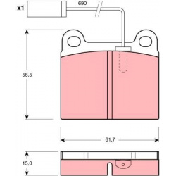 stabdžių trinkelių rinkinys, diskinis stabdys
TRW GDB1252,