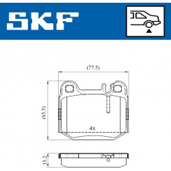 stabdžių trinkelių rinkinys, diskinis stabdys
                                SKF                                         