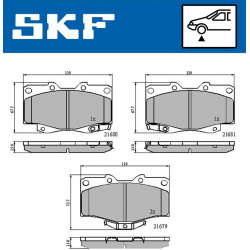 stabdžių trinkelių rinkinys, diskinis stabdys
                                SKF                                         