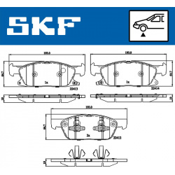 stabdžių trinkelių rinkinys, diskinis stabdys
                                SKF                                         