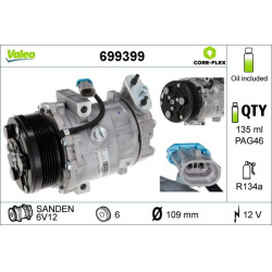 kompresorius, oro kondicionierius VALEO CORE-FLEX
699399, VALEO, 699399, auto