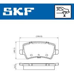 stabdžių trinkelių rinkinys, diskinis stabdys
SKF