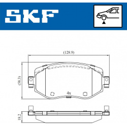stabdžių trinkelių rinkinys, diskinis stabdys
                                SKF                                VKBP80083