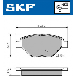 stabdžių trinkelių rinkinys, diskinis stabdys
                                SKF                                VKBP80608