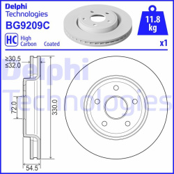stabdžių diskas (1vnt)
                                DELPHI                                                BG9209C, Nenur