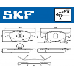 stabdžių trinkelių rinkinys, diskinis stabdys
                                SKF                                         