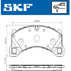 stabdžių trinkelių rinkinys, diskinis stabdys
                                SKF                                         
