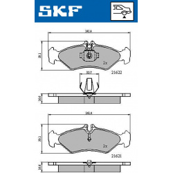 stabdžių trinkelių rinkinys, diskinis stabdys
                                SKF                                         