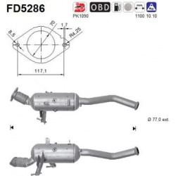 DPF, kietųjų dalelių filtras
                                                FD5286, AS, FD5286, auto detalė