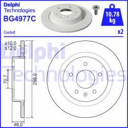 stabdžių diskas (1vnt)
                                DELPHI                                                BG4977C, Nenur