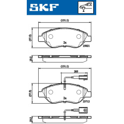 stabdžių trinkelių rinkinys, diskinis stabdys
                                SKF                                VKBP80395