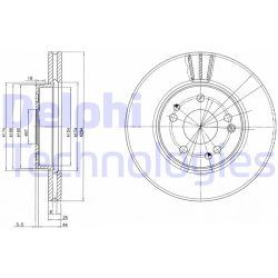 stabdžių diskas (1vnt)
                                DELPHI                                BG2772, Nenurodytas gamintojas