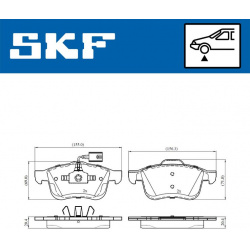 stabdžių trinkelių rinkinys, diskinis stabdys
                                SKF                                         