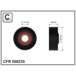 įtempiklio skriemulys, V formos rumbuotas diržas
                                CAFFARO                                   