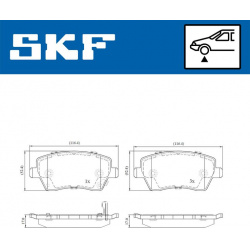 stabdžių trinkelių rinkinys, diskinis stabdys
                                SKF                                         