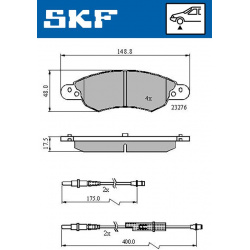 stabdžių trinkelių rinkinys, diskinis stabdys
                                SKF                                VKBP80607