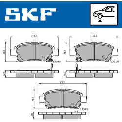 stabdžių trinkelių rinkinys, diskinis stabdys
                                SKF                                         
