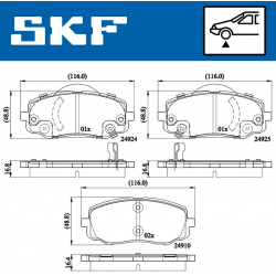 stabdžių trinkelių rinkinys, diskinis stabdys
                                SKF                                         