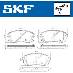 stabdžių trinkelių rinkinys, diskinis stabdys
                                SKF                                         