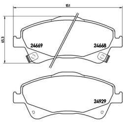 Stabdžių trinkelių rinkinys, diskinis stabdys XTRA LINE
                                BREMBO                            