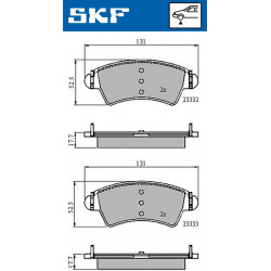 stabdžių trinkelių rinkinys, diskinis stabdys
                                SKF                                         