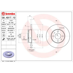 stabdžių diskas (1vnt) PRIME LINE
                                BREMBO                                                08.
