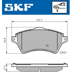 stabdžių trinkelių rinkinys, diskinis stabdys
                                SKF                                         