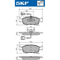stabdžių trinkelių rinkinys, diskinis stabdys
                                SKF                                         