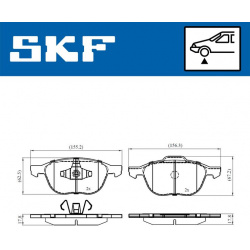 stabdžių trinkelių rinkinys, diskinis stabdys
                                SKF                                         