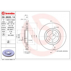 Stabdžių diskas PRIME LINE
                                BREMBO                                                09.9626.14