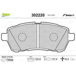 stabdžių trinkelių rinkinys, diskinis stabdys ESSENTIAL
                                VALEO                             