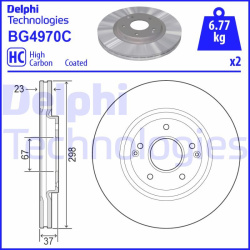 stabdžių diskas (1vnt)
                                DELPHI                                                BG4970C, Nenur
