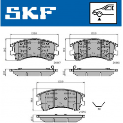 stabdžių trinkelių rinkinys, diskinis stabdys
                                SKF                                VKBP80421