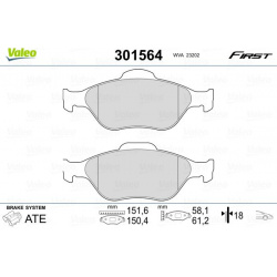 stabdžių trinkelių rinkinys, diskinis stabdys ESSENTIAL
                                VALEO                             