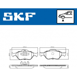stabdžių trinkelių rinkinys, diskinis stabdys
                                SKF                                         